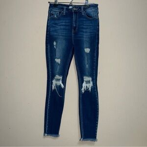 KanCan Jeans 27 Skinny Dark Wash Cropped Distressed *Maurices Exclusive* NWOT